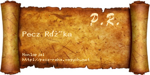 Pecz Réka névjegykártya